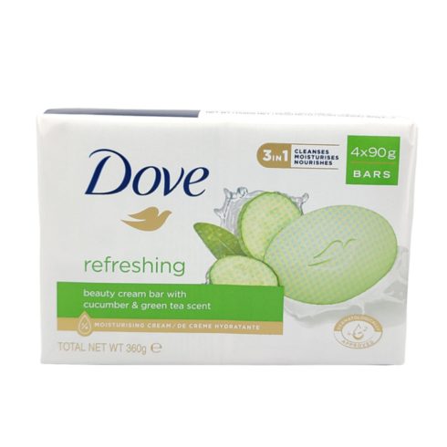 Dove Soap - Refreshing - Cucumber & Green Tea - 4x90g EXPORT / Dove szappan [EN,FR,PT,ES]