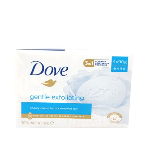 Dove Soap - Beauty Cream Bar - Gentle Exfoliating - 4x90g EXPORT / Dove szappan [EN,FR,ES,PT]