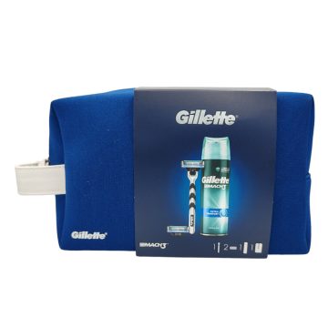   Gillette Mach3 Classic Gift Set 3Pc ( Mach3 razor 2up + Mach3 gel 200ml + toiletry bag ) / Gillette ajándékcsomag [GR,TR,RO,MD,BG,RS,BA,AL,MD,MK]