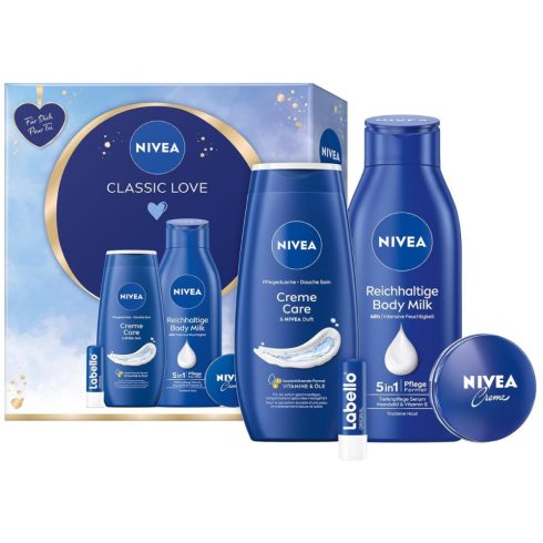 Nivea Women Giftset Classic Love 4pcs (Shower gel 250ml+Body Milk400ml+Creme 30ml+Labello  4,8g)