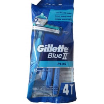   Gillette Blue II Plus - Razor - 2Blades - Easy Grip - 4 Piece