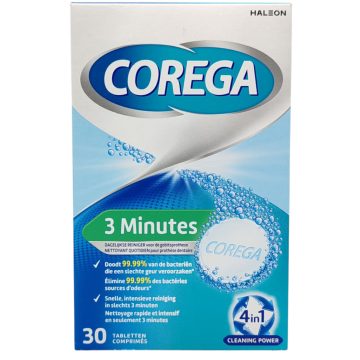 Corega Tabs 30's 3 Minute