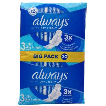 Always Ultra 3 Day & Night 3x Protection 20pcs