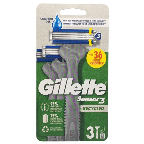 Gillette Disposable Sensor3 3's in Blister Pack Recycled