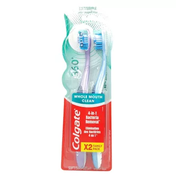 Colgate Toothbrush 2Pcs 360° Whole Mouth Clean Soft
