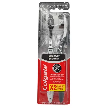 Colgate Toothbrush 2Pcs Max White Charcoal 