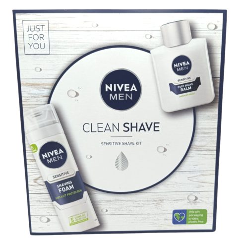 Nivea MEN Gift set Clean Shave Sensitive 2 Pcs ( after shave balm Sensitive 100ml + shaving foam Sensitive 200ml ) / Nivea férfi ajándékcsomag