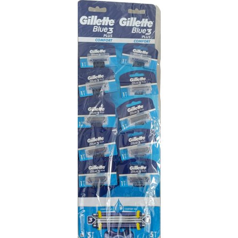 Gillette Blue III Plus HARD CARD 10'S / Gillette eldobható borotva